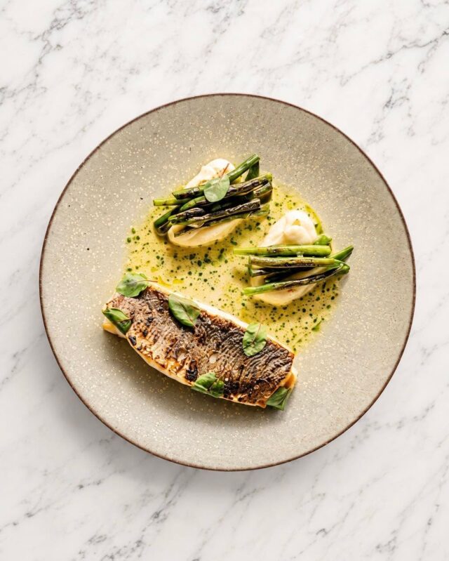 ZEEBAARSFILET
Yuzu beurre blanc, haricots verts, knolselderijcrème, kalamansi parels

#Lunch #diner #groep #cocktailtime